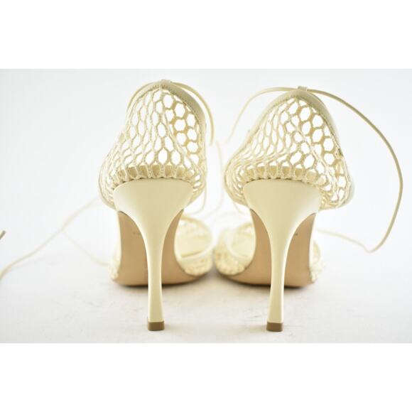 Bottega Veneta Stretch Toile Leather Square Toe Lace Up Tie Sandal Heel Pump 42 - Picture 11 of 12